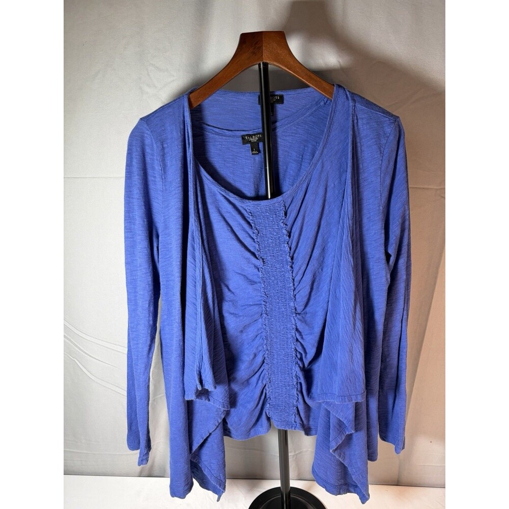 Talbots Women’s Purple 2 Piece Layered Blouse Top Large, Very Nice